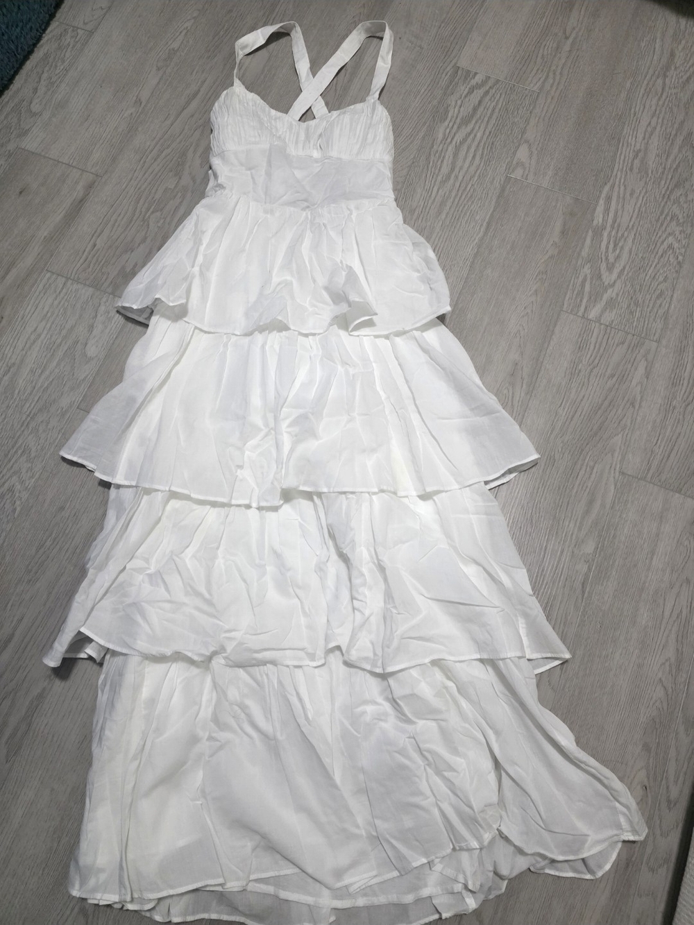 Abercrombie & Fitch White Tiered Maxi Sundress - Size XS - Picture 2 of 8